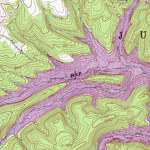Topographic Map of Hawns Run, PA