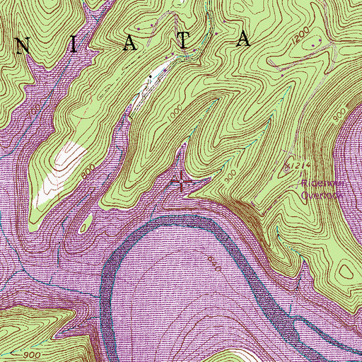 Topographic Map of Moonbeam Island, PA