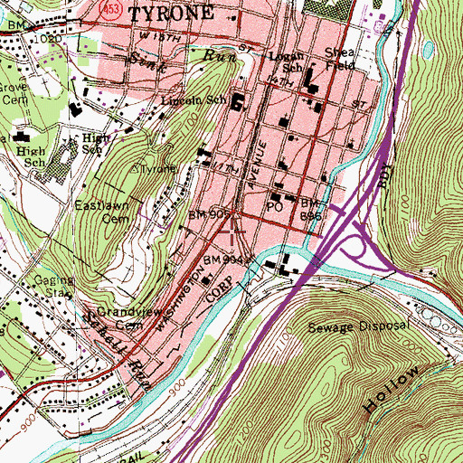 Topographic Map of Big Spring, PA