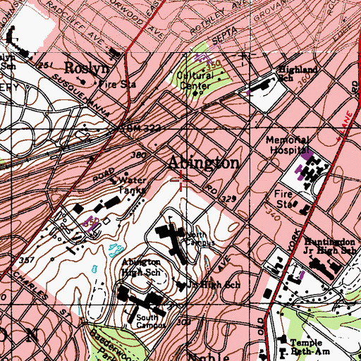 Topographic Map of Mount Vernon Gardens, PA