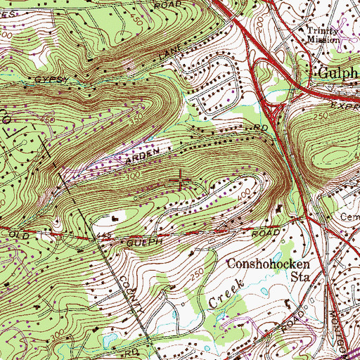 Topographic Map of Rampart Ridge, PA