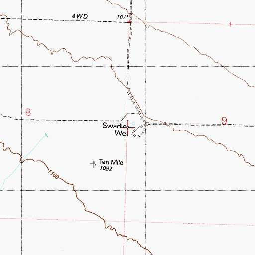 Topographic Map of Swadley Well, AZ
