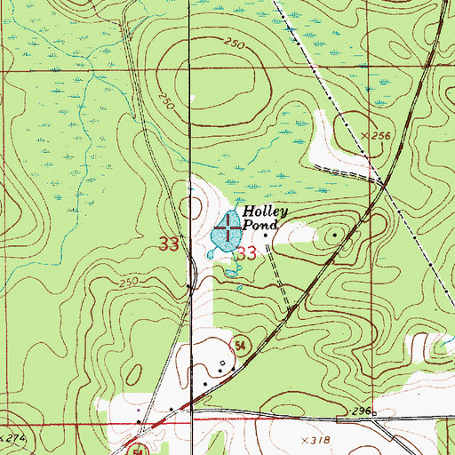 Topographic Map of Holley Pond, AL