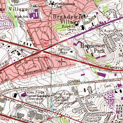 Topographic Map of Valley Forge Homes, PA