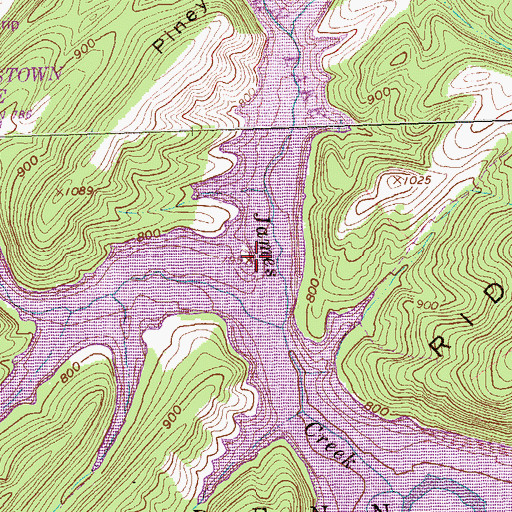 Topographic Map of Pee Wee Island, PA