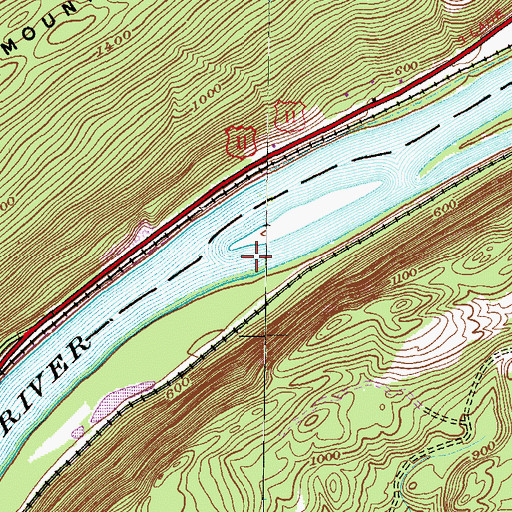 Topographic Map of Searchs Island, PA