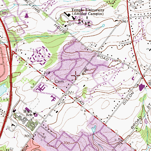 Topographic Map of Tannerie Woods, PA