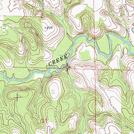 Topographic Map of Holliman Branch, AL