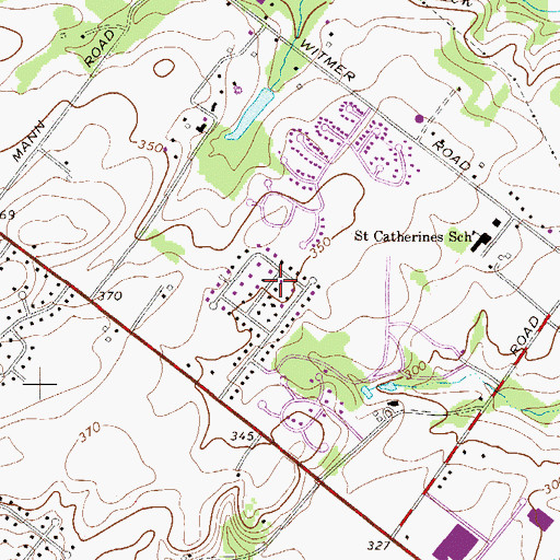 Topographic Map of The Woodlands, PA