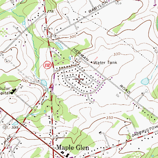 Topographic Map of Wynmere Downs, PA