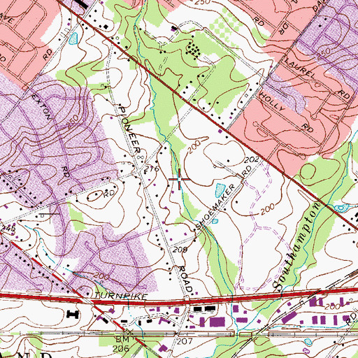 Topographic Map of Shoemak Village, PA