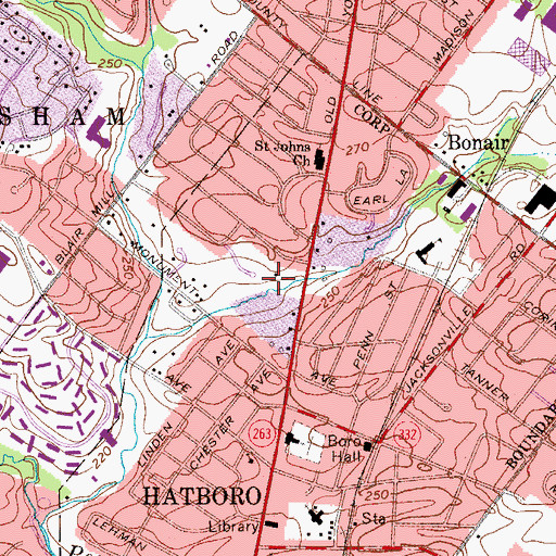 Topographic Map of Stony Brook, PA