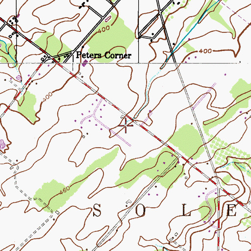 Topographic Map of Cuttalosa Creek, PA