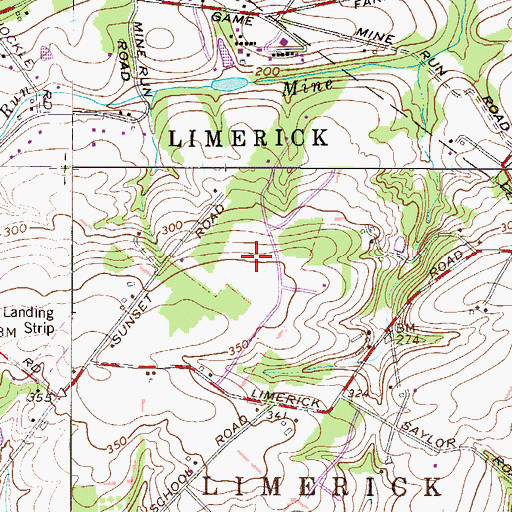 Topographic Map of Pineview Estates, PA