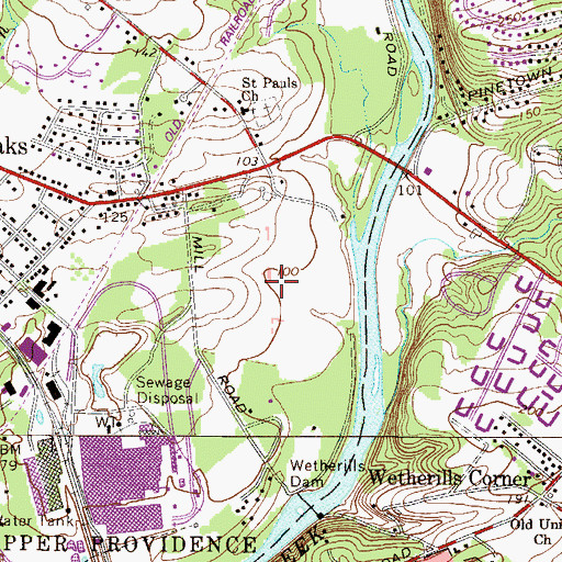 Topographic Map of Mill Grove, PA