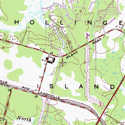 Topographic Map of Hollingers Island, AL