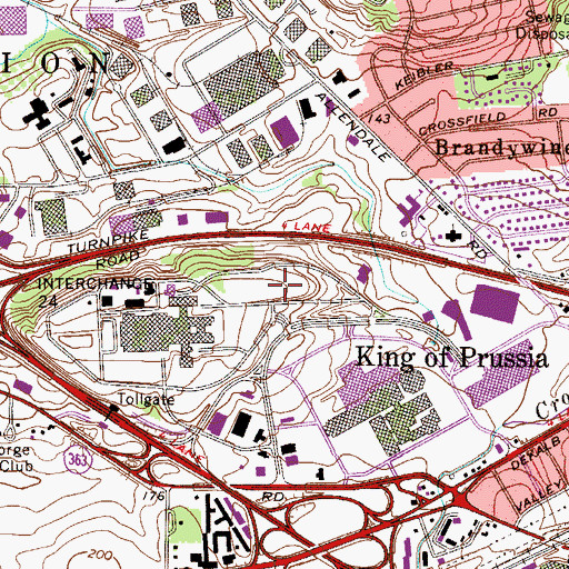 Topographic Map of Lafayette Park, PA