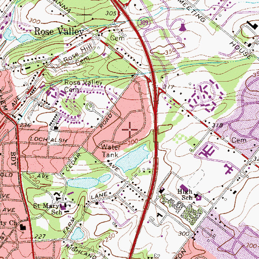 Topographic Map of Georgetown of Philadelphia, PA