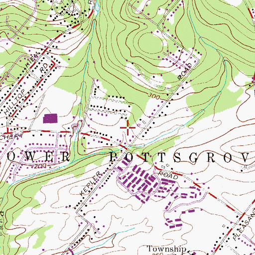Topographic Map of Ridge Estates, PA