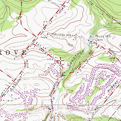 Topographic Map of Pleasant View Acres, PA