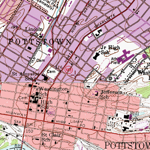 Topographic Map of Hanover Court, PA