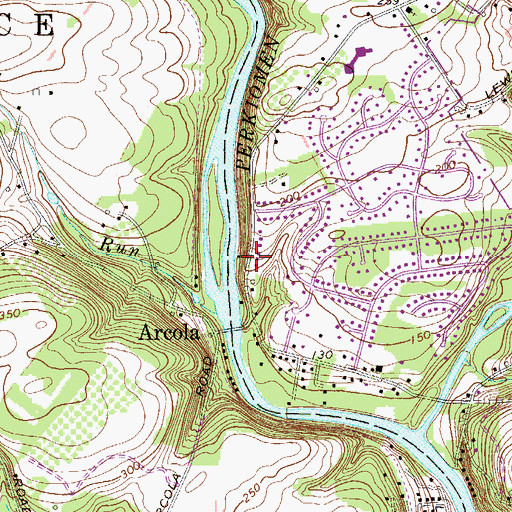 Topographic Map of Coldspring Crossing, PA