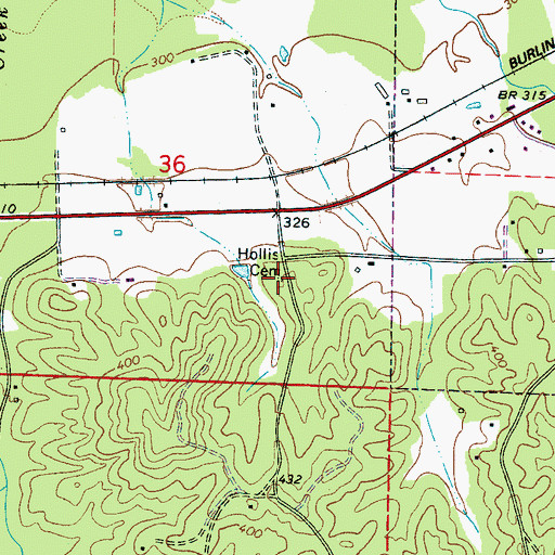 Topographic Map of Hollis Cemetery, AL