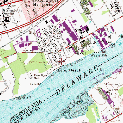 Topographic Map of Echo Beach, PA