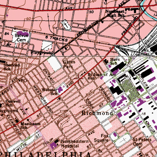 Topographic Map of Tioga Park, PA