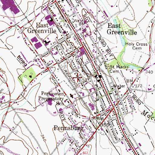Topographic Map of Perkiomen Place, PA