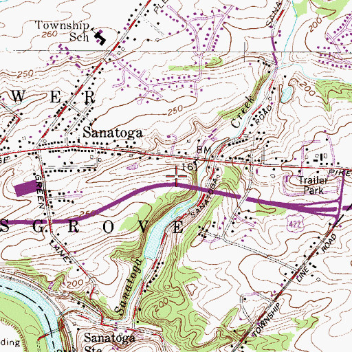 Topographic Map of Terrace Hill, PA