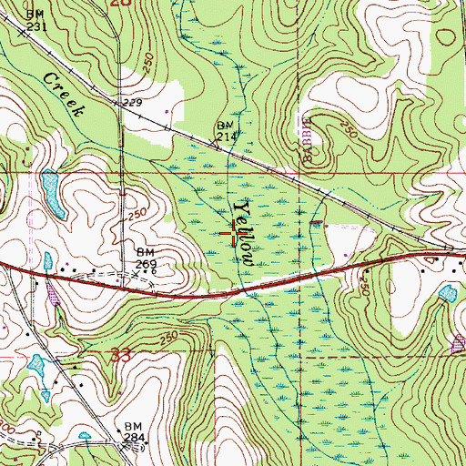 Topographic Map of Hollis Creek, AL