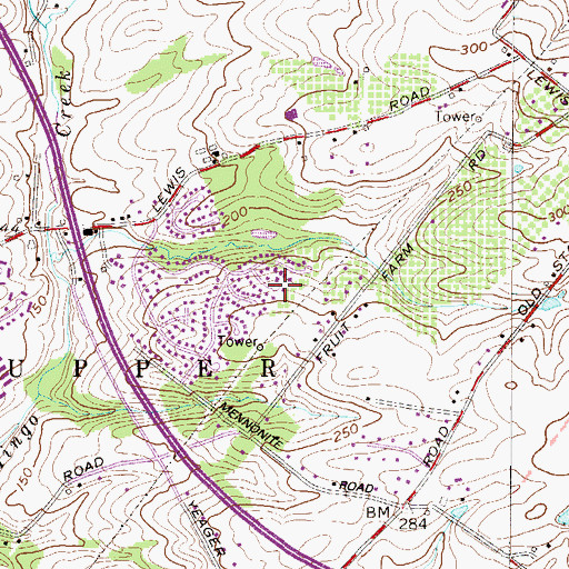 Topographic Map of Village of Mingo, PA