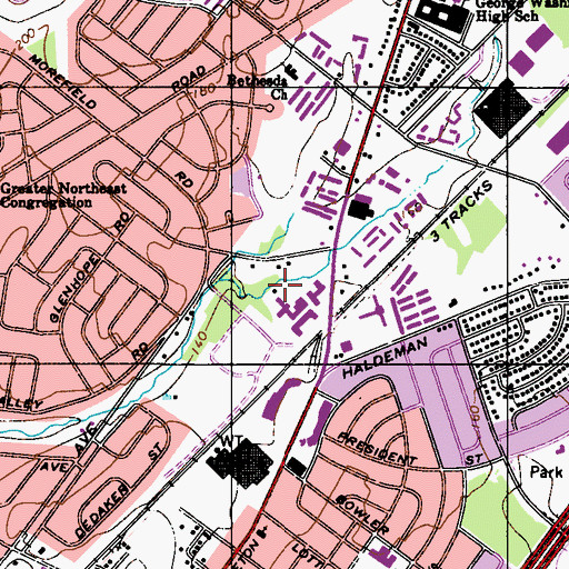 Topographic Map of Pauls Run, PA