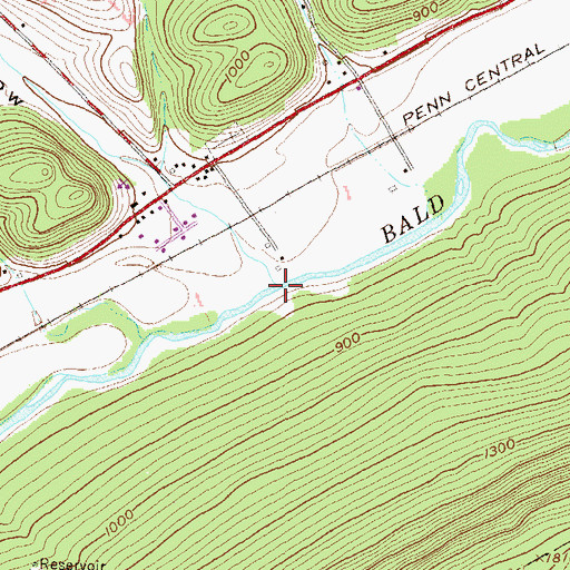 Topographic Map of Bush Hollow Run, PA