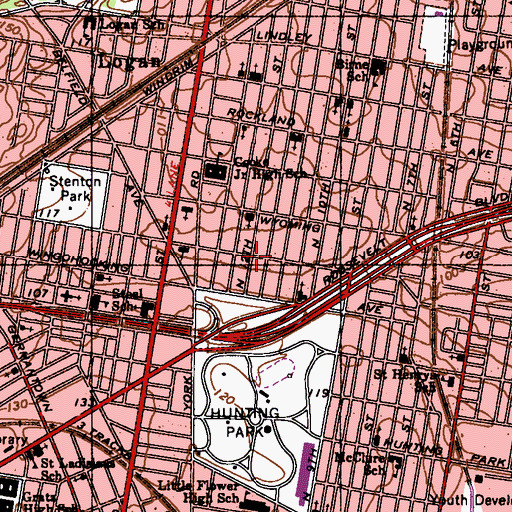 Topographic Map of Wyoming, PA