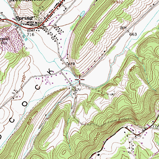 Topographic Map of North Branch Crooked Creek, PA
