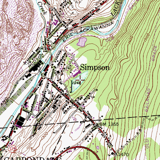 Topographic Map of Belmont Reservoir, PA