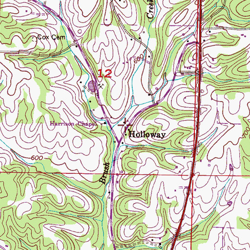 Topographic Map of Holloway, AL