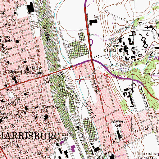 Topographic Map of Asylum Run, PA