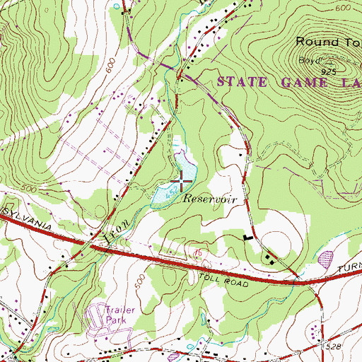 Topographic Map of Middletown Reservoir, PA