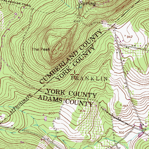 Topographic Map of Whiskey Spring, PA