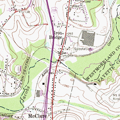 Topographic Map of Sherrick Run, PA