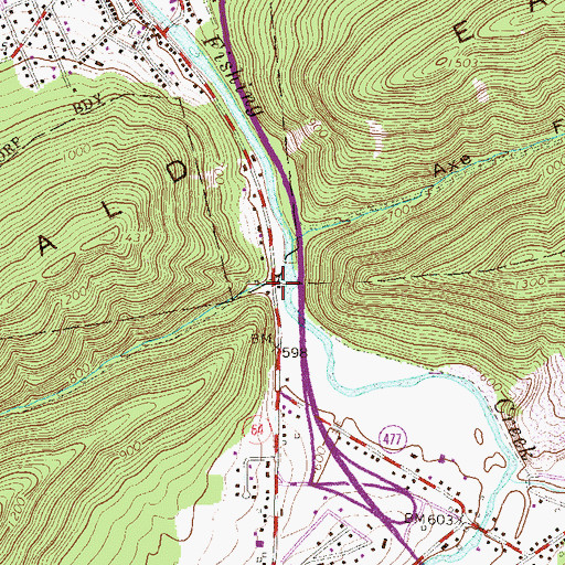 Topographic Map of Axe Factory Run, PA