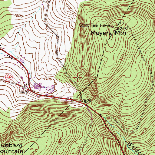Topographic Map of Powell, PA