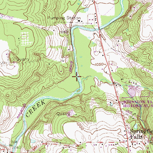 Topographic Map of Hunters Run, PA
