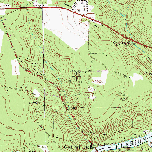 Topographic Map of Turkey Ridge, PA