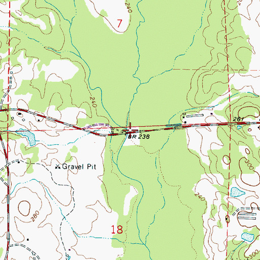 Topographic Map of Holly Creek, AL