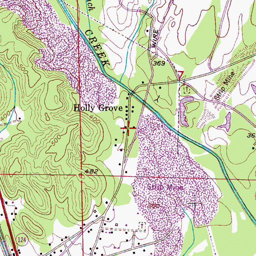 Topographic Map of Holly Grove, AL
