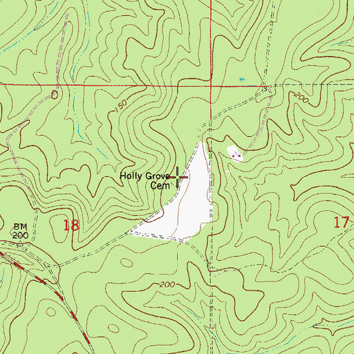 Topographic Map of Holly Grove Cemetery, AL